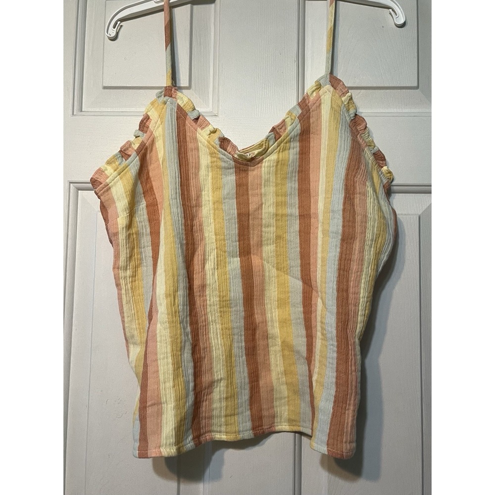 Ana sweetheart, neck, tank‎ top, orange, yellow, Genna Stripe Misses XXL NWT